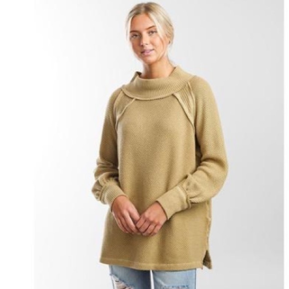 FREE PEOPLE She's A Keeper Top size S winter wheat free sweater pullover - Picture 1 of 12